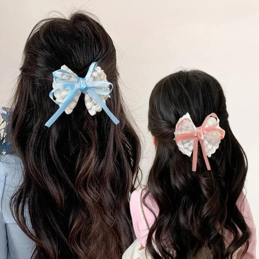 2pcs/set Cute Lace Bow Hair Cl - Travel Accessories For 4 Year Old review and price