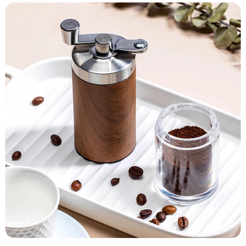 Portable Wood Grain Hand Coffe - Travel Kitchen Accessories review and price