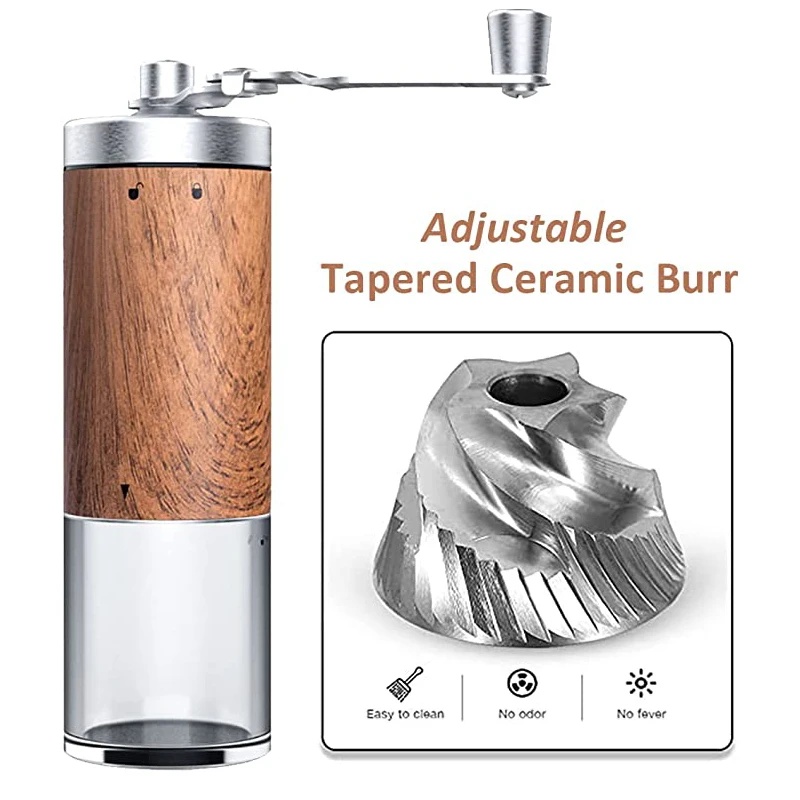 Portable Wood Grain Hand Coffe - Travel Kitchen Accessories review and price