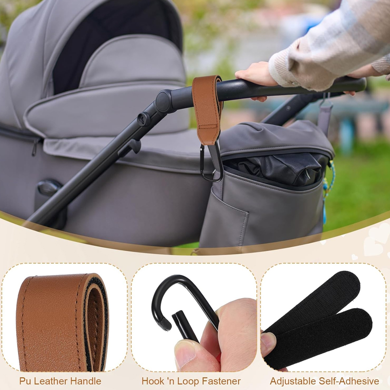 2Pcs Leather Cart Hooks Baby S - Travel Accessories For 4 Year Old review and price