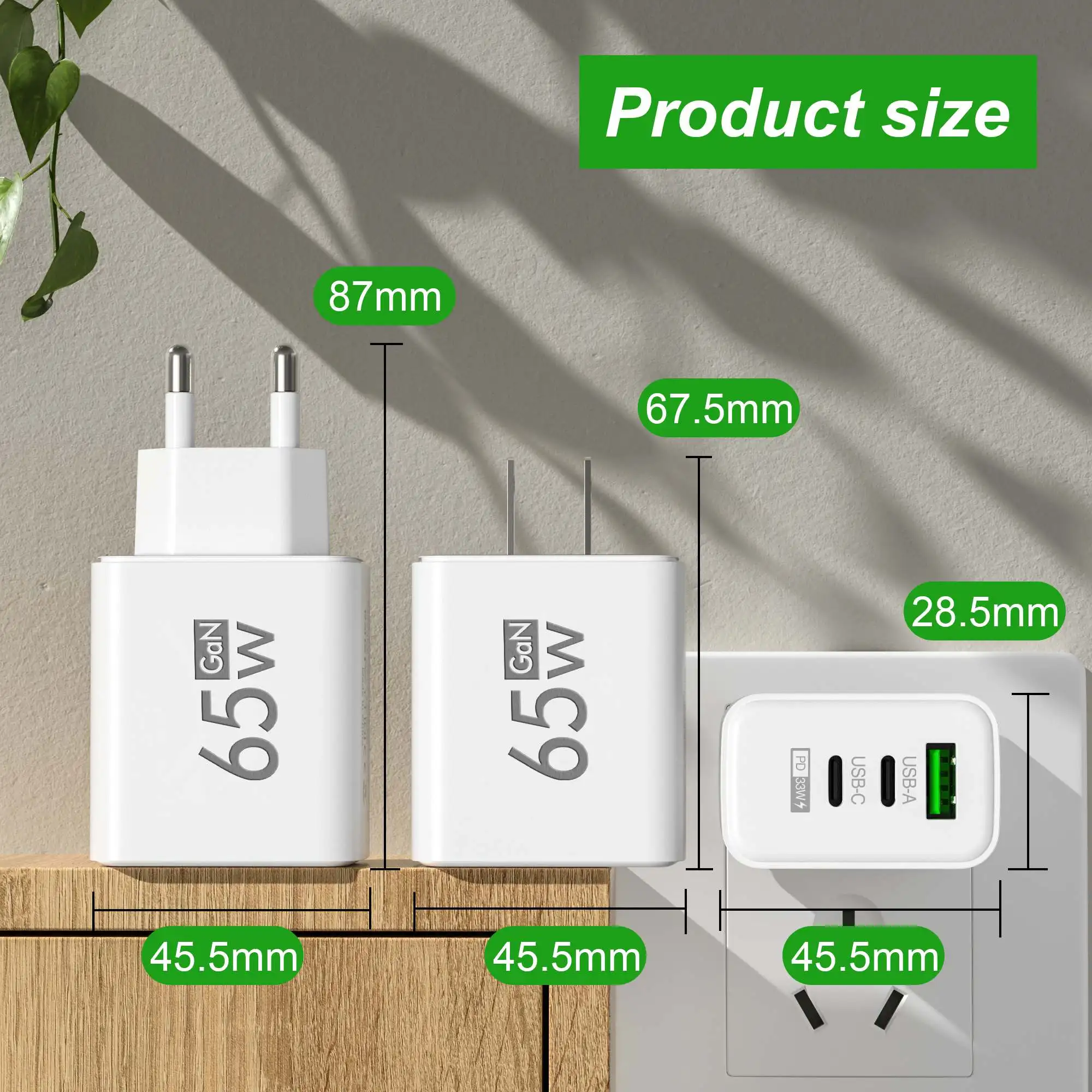 Foldable 65W GaN 3‑Port USB‑C  - Travel Accessories Inc review and price